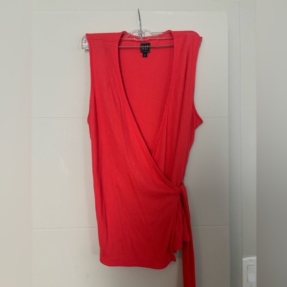 GAP Orange Sleeveless Wrap Tank Top with Tie Front - Picture 1 of 3